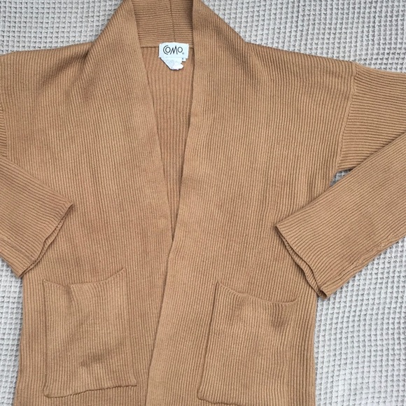 Vintage Ochre Ribbed Open Cardigan - Picture 1 of 6